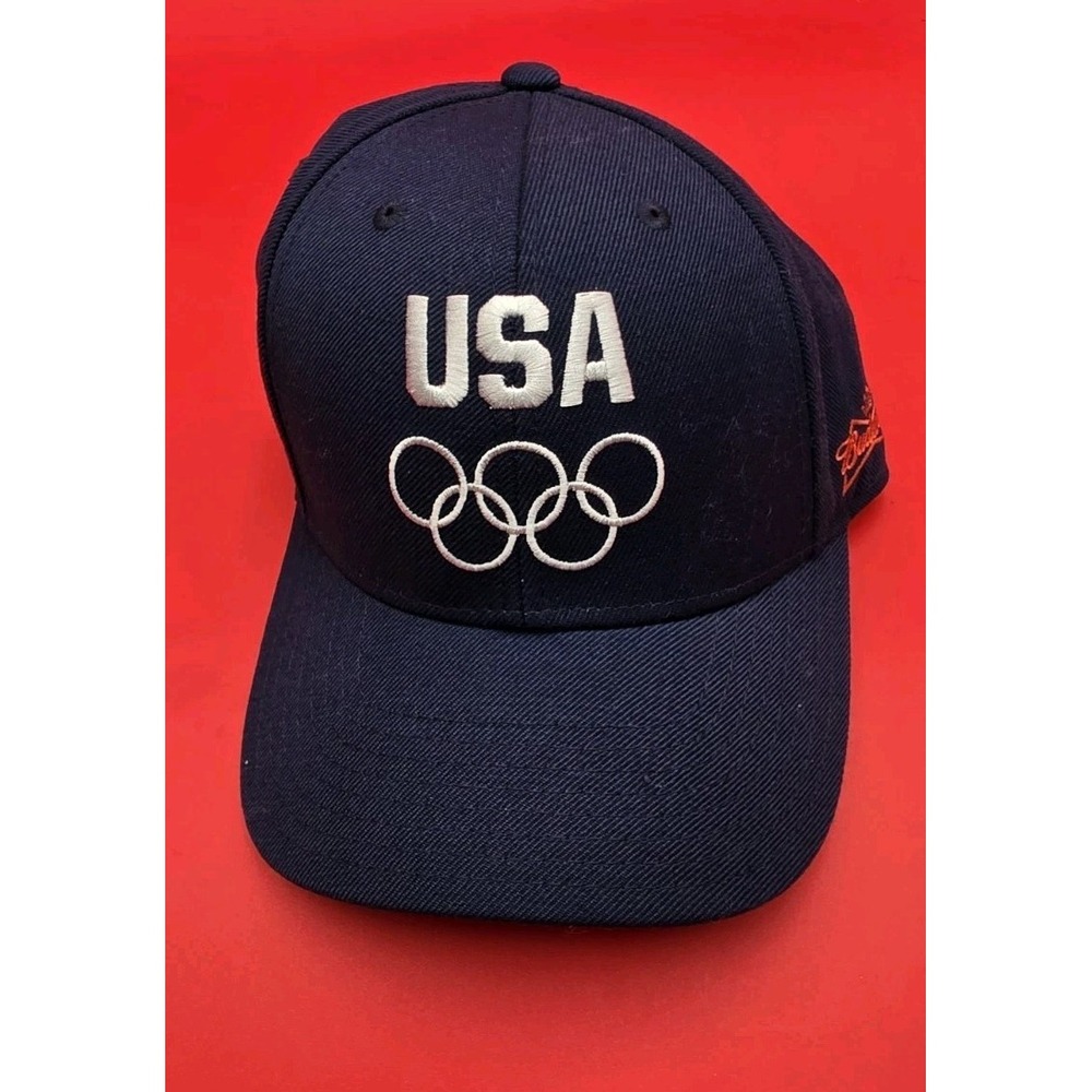 Nike USA Olympic Team Baseball Cap Hat Navy Blue Red Budweiser NWOT Strapback